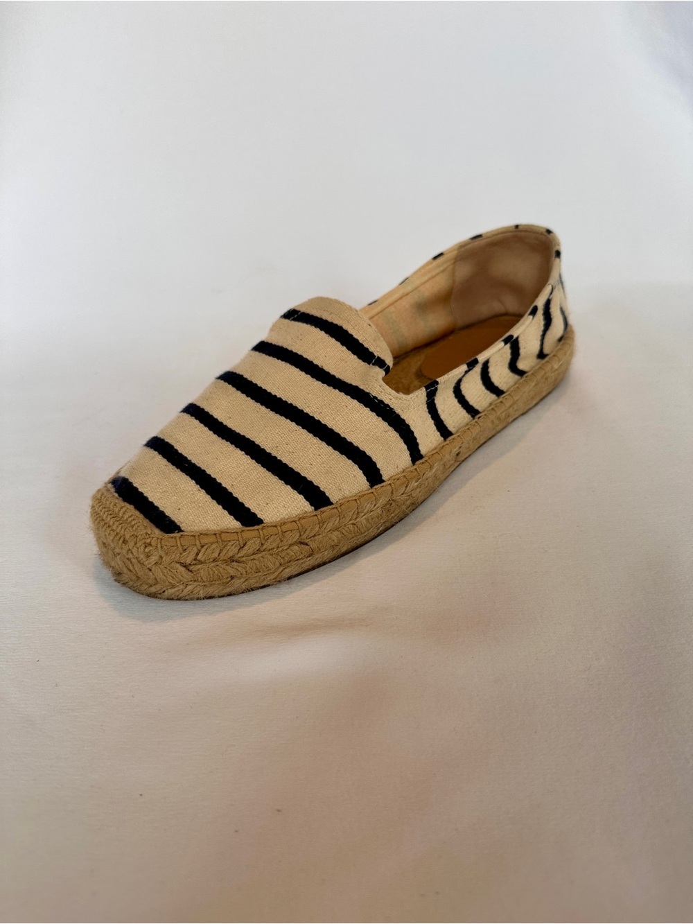 Soludos Striper Espadrille Slip-On - Navy & Cream